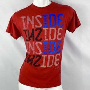 Inside | Mens M Graphic Tee Shirt Red/Blue